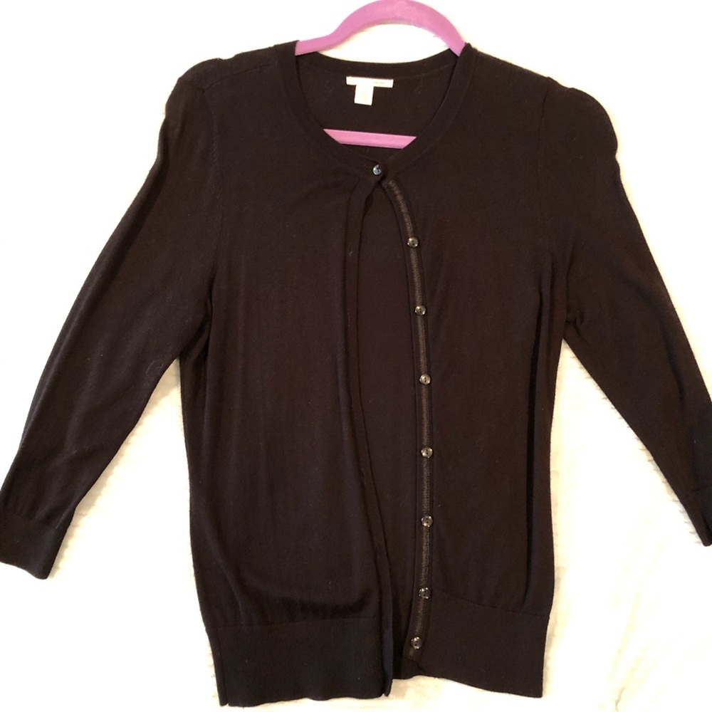 Halogen classic 3/4 sleeve black cardigan